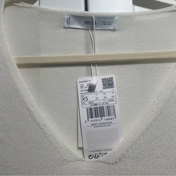 Mango Fine Knit V-neck Sweater - Cream - Picture 9 of 10